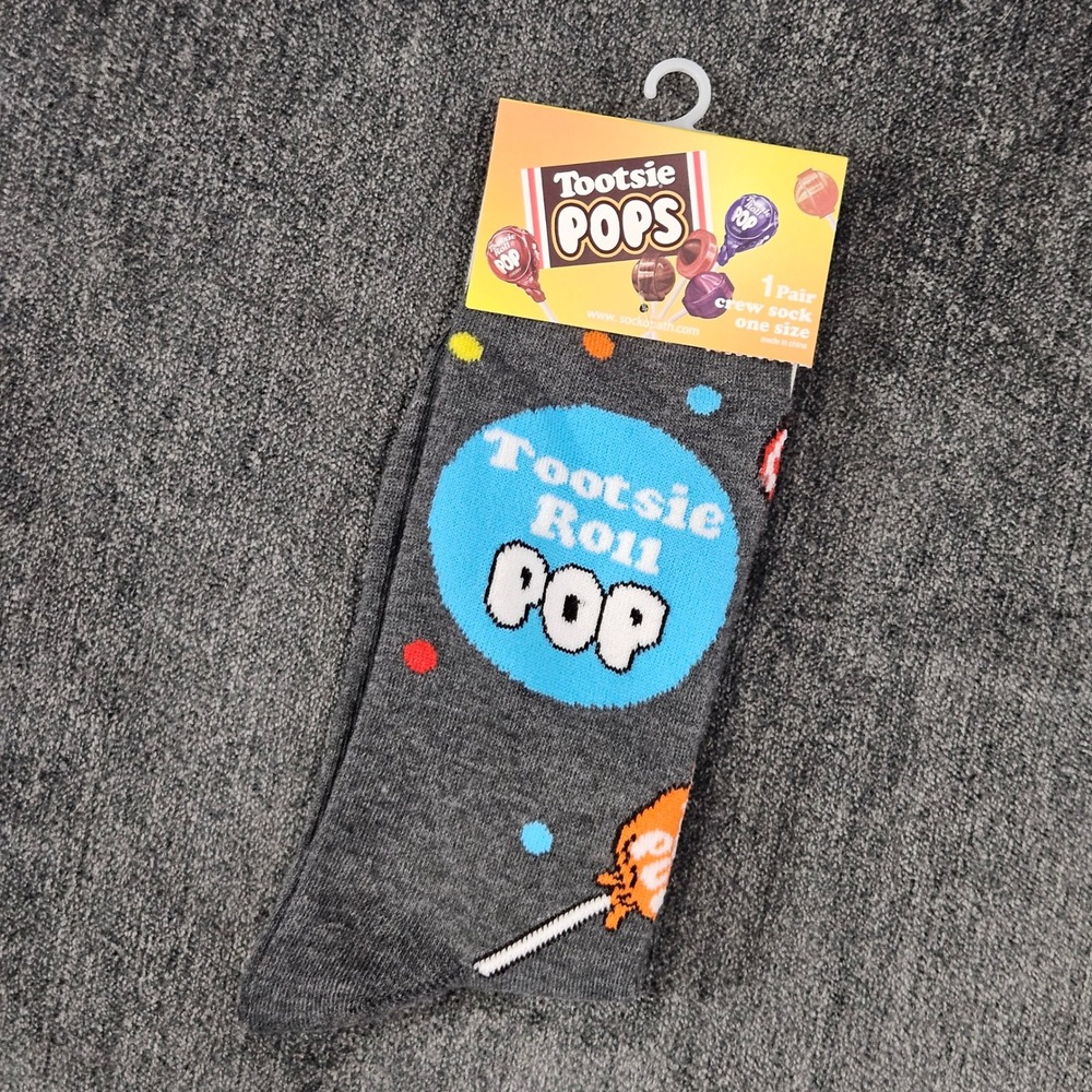 Tootsie‎ Pops Crew Socks Novelty Candy Socks Fun Pattern One Size 1 Pair